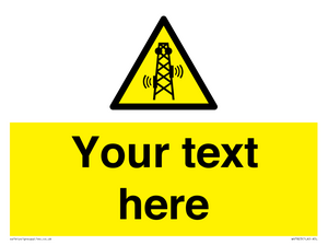 Custom warning RF radiation transmitter